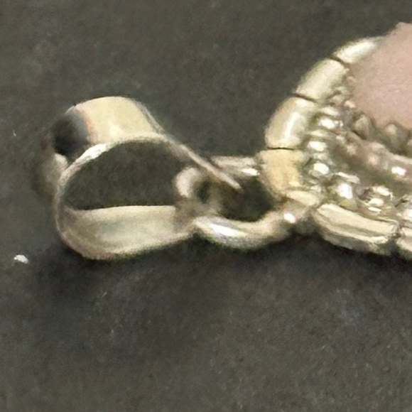 925 Sterling Silver Pink Conch Pendant w/Large Fancy Setting Navajo Crafted - Picture 5 of 14